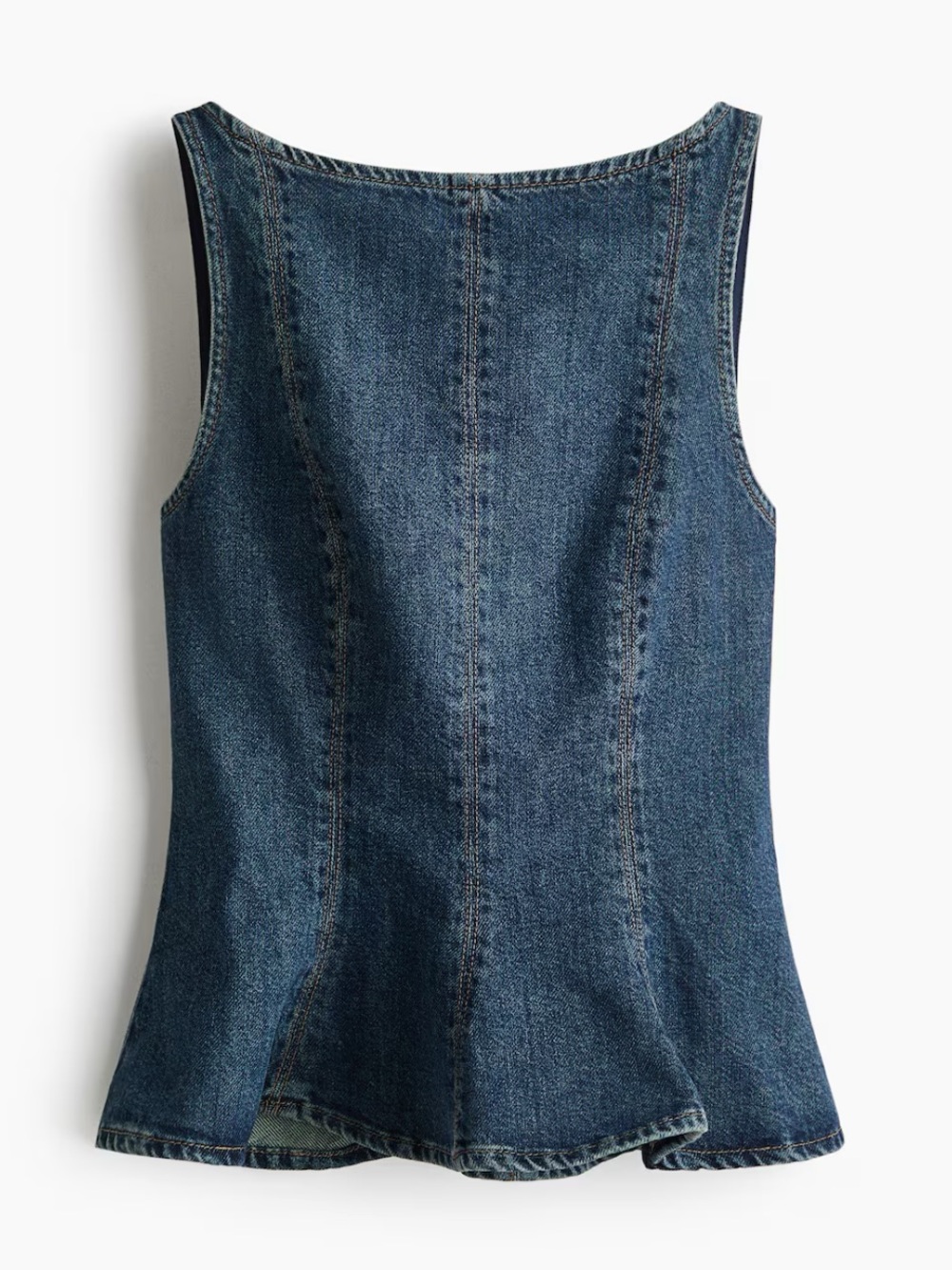 H&M Divided Denim Peplum Blouse Top Dressy - Picture 5 of 13